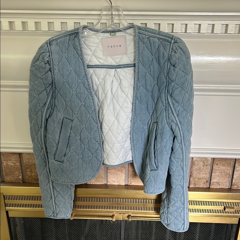 Blank NYC Light Blue Quilted Jean Jacket